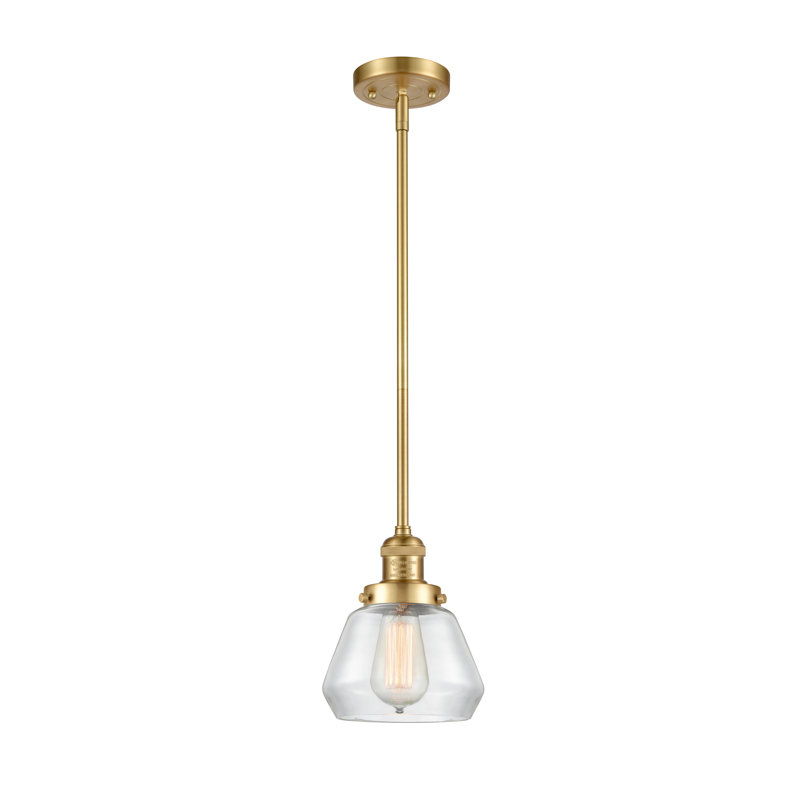 Chill 1 - Light Single Pendant, Clear, Satin Gold, 9" x 7" x 7"