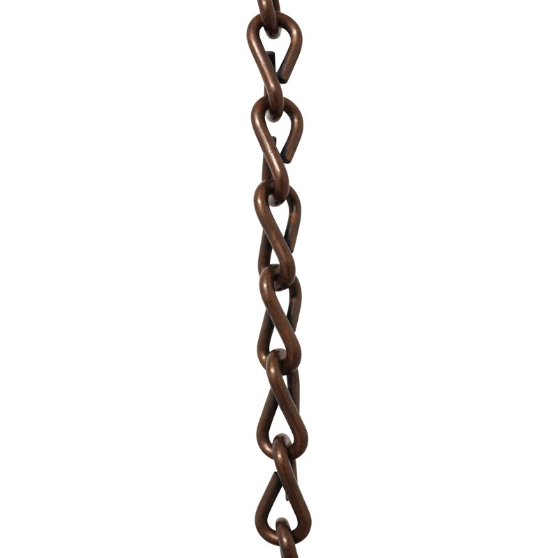 Chaîne décorative à double cric, Cuivre antique, H 12 po x l 0,24 po x P 0,06 po