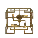 Athens 4 - Light 16" Caged Square / Rectangle Flush Mount