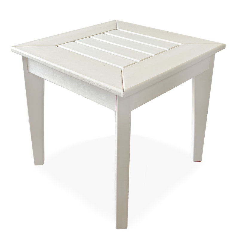 Aspen White Square HDPE Outdoor Side Table 19.6"