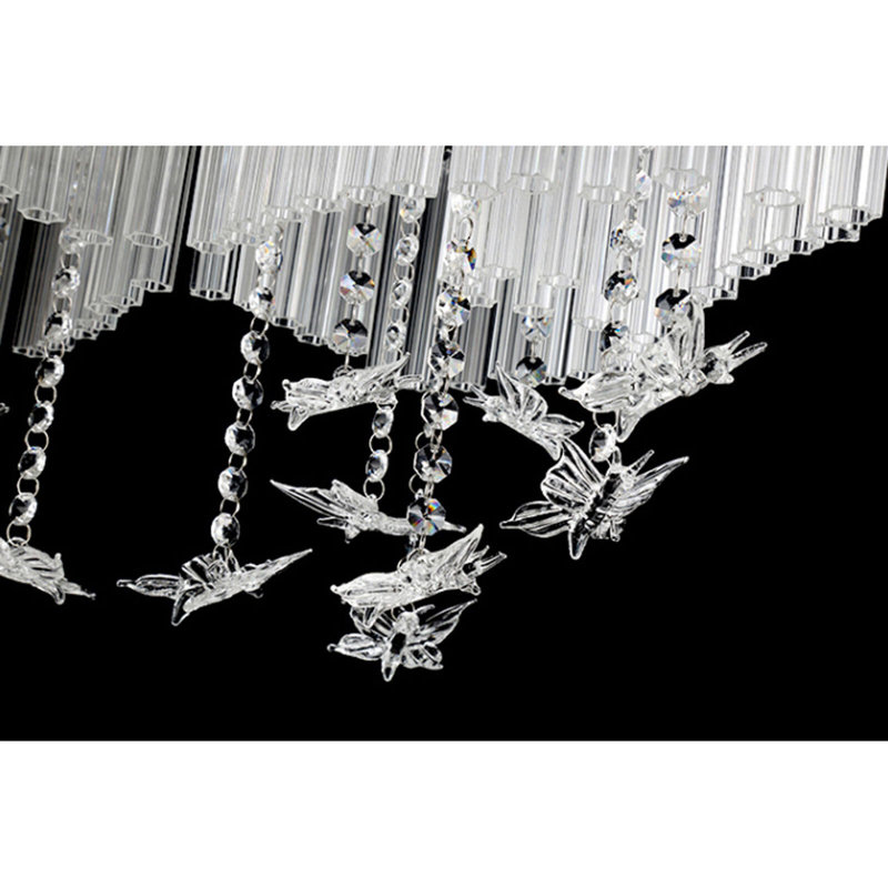 Lustre en cristal à DEL changeant de couleur, H 11,81 po x l 31,49 po x P 31,49 po