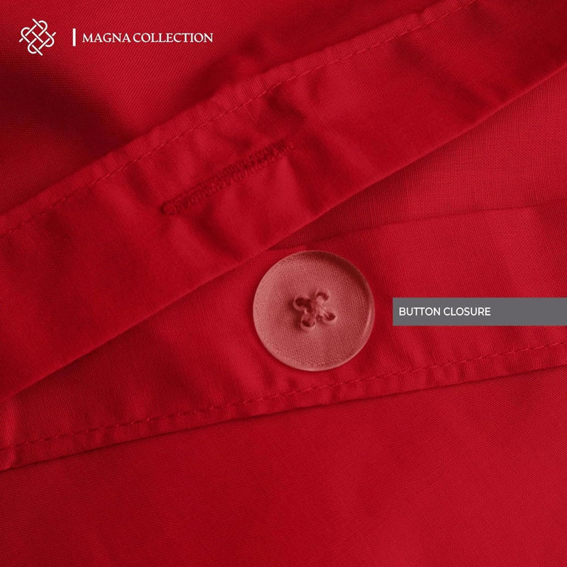 Microfibre Solid Colour Duvet Cover Set, Red, Double