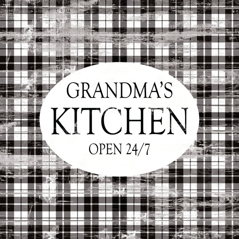 Grandma's Kitchen Distressed Plaid - Wrapped Canvas Print, 122cm H x 122cm W