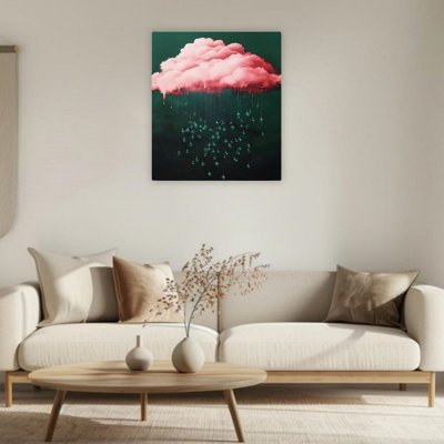 Vintage Rain Cloud Unframed Canvas Wall Art  24" X 36"