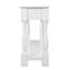 Console de 63 po pour le couloir, en bois massif, 3 tiroirs et 1 tablette, blanc antique, table portante stable, table Mid-Century avec une grande capacité de rangement