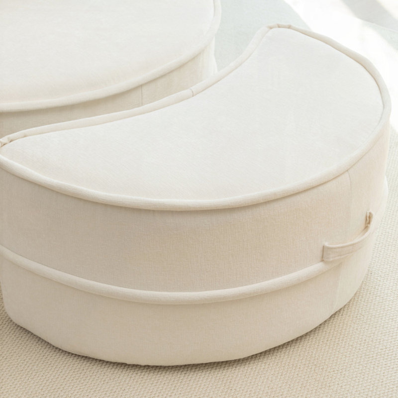 Canapé avec repose-pieds et repose-pieds Chenille, Beige