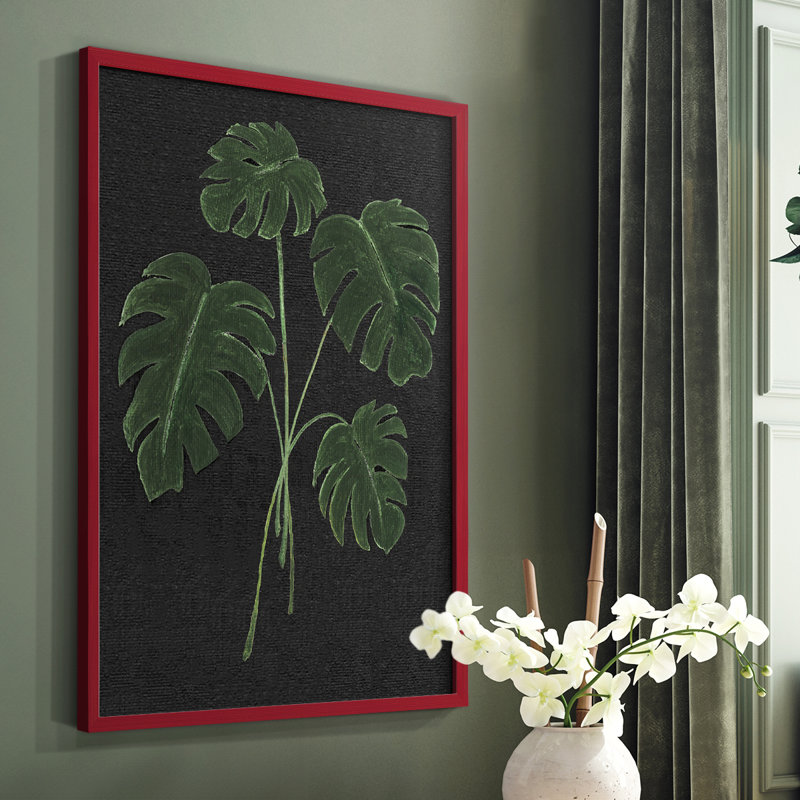 Simple Tropics I, reproduction encadrée - bois massif, Rouge, H 10 po x l 8 po