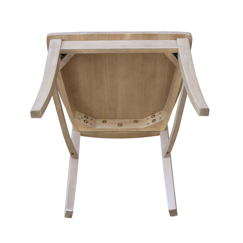 17.8'' H Solid Wood Side Chair, Washed Gray Taupe