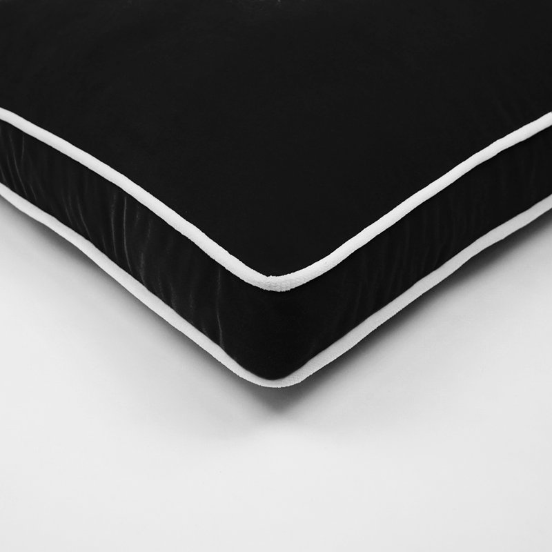 Posh Box Square Pillow Cover & Insert, Black