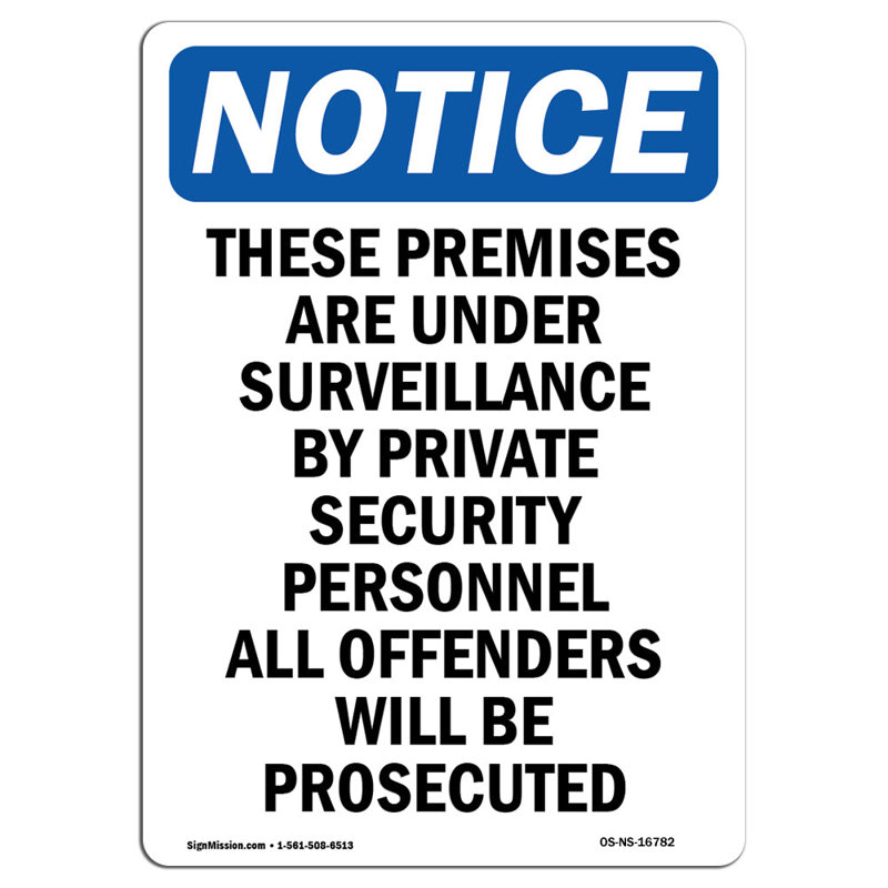 Under Surveillance by Private Security Sign