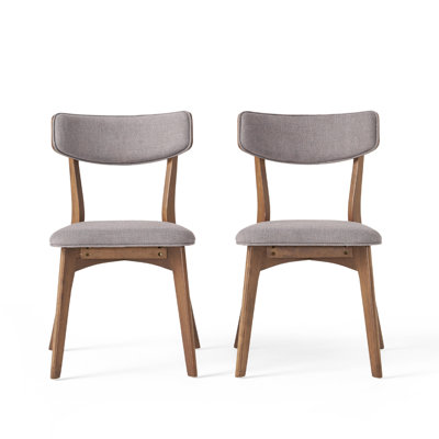 Ensemble de 2 chaises d'appoint Bety, design Mid-Century, tissu gris foncé
