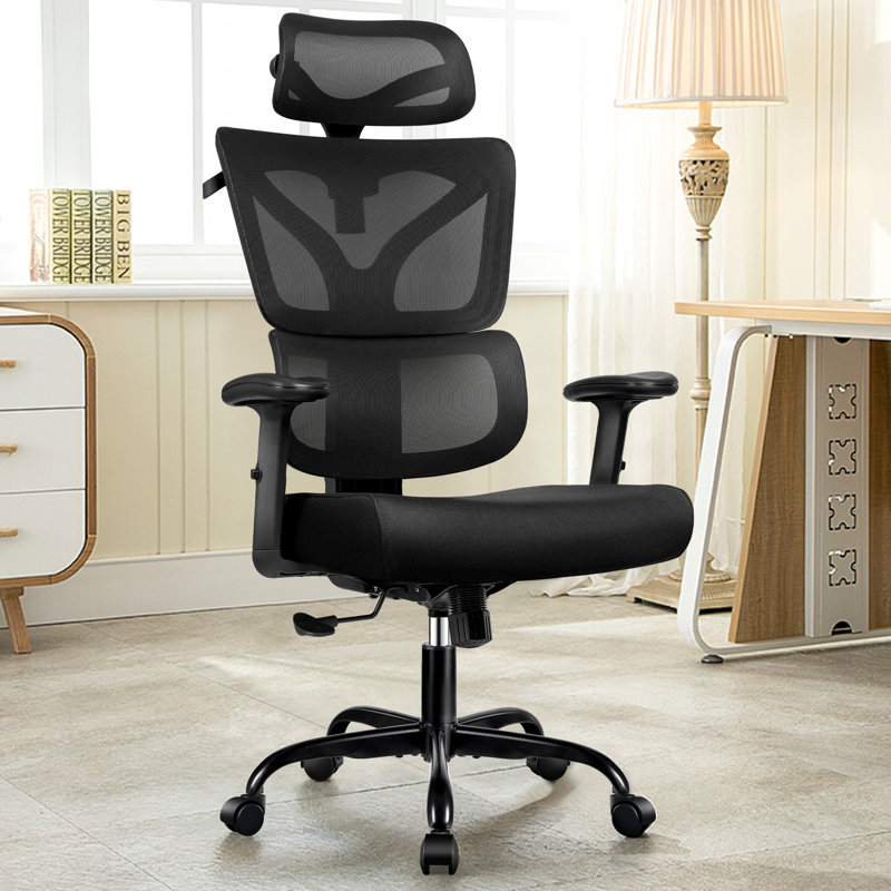 Wealdstone Office Chair with Headrest, Black, Black