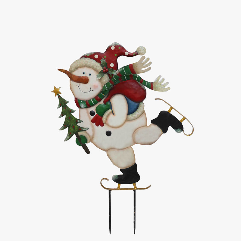 The Holiday Aisle® 868F934411314174854CF58DC7C6C7C7 Skating Snowman