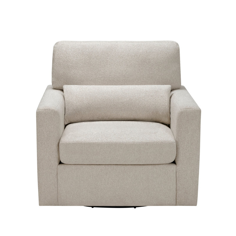 Fauteuil pivotant beige rembourré à 360 degrés avec rembourrage en mousse