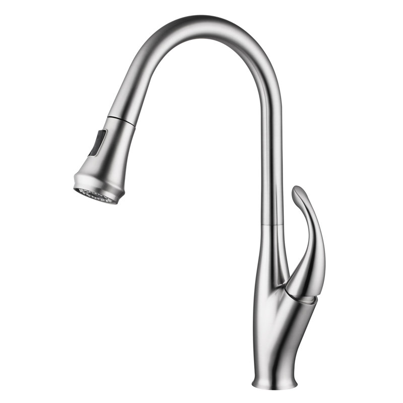 Single Handle Pull Down Kitchen Faucet , Chrome Plated