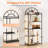 Arched Geometric Led Display Shelf With Adjustable Colour Temperature, Brightness Control, Etagere Bookshelf With Metal Frame And Wood Shelf For Living Room, Bedroom, Curio Cabinet, Black