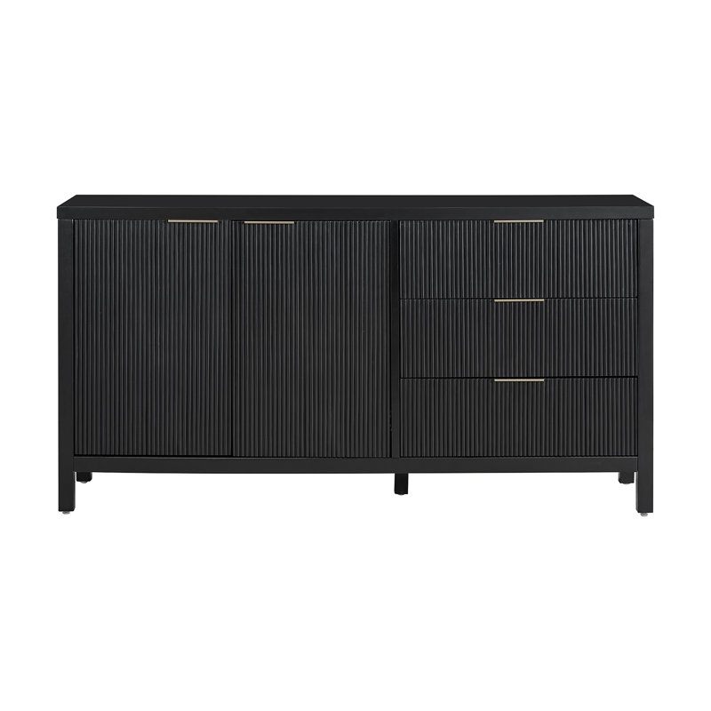 U_STYLE Buffet minimaliste à motif de vagues avec rangement fonctionnel