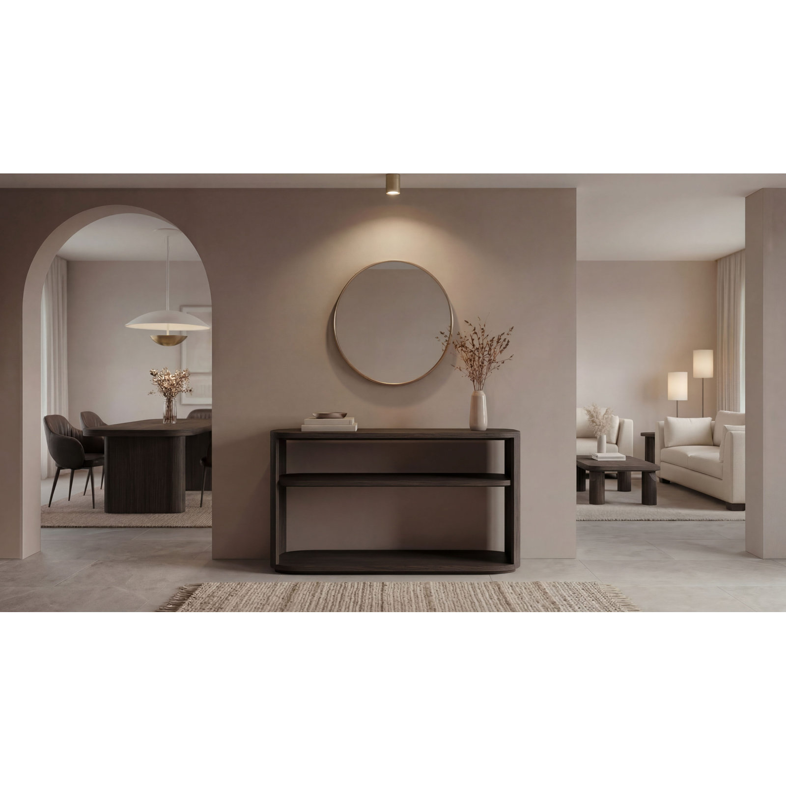 55.12'' Console Table, Brown