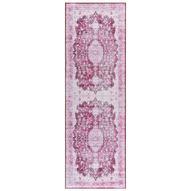 Tapis oriental performant lavable à la machine Tucson, Tapis de couloir 2 pi 6 po x 8 pi