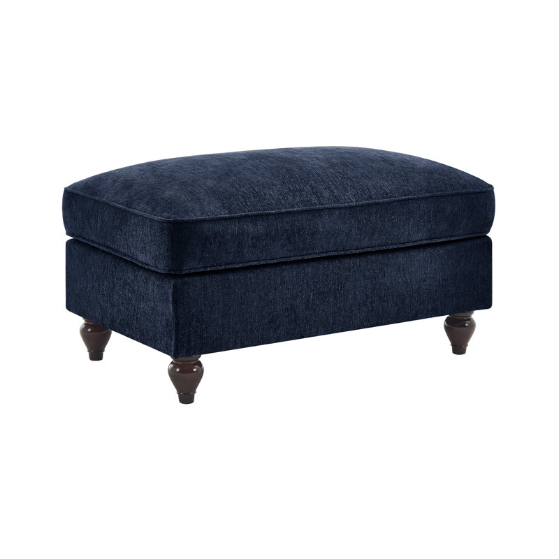Blue Chenille With Elegant Ruffles And Soft Lumbar Support, Segmented , Curved Cushion, Chaise Lounge Setup Neck Configuration