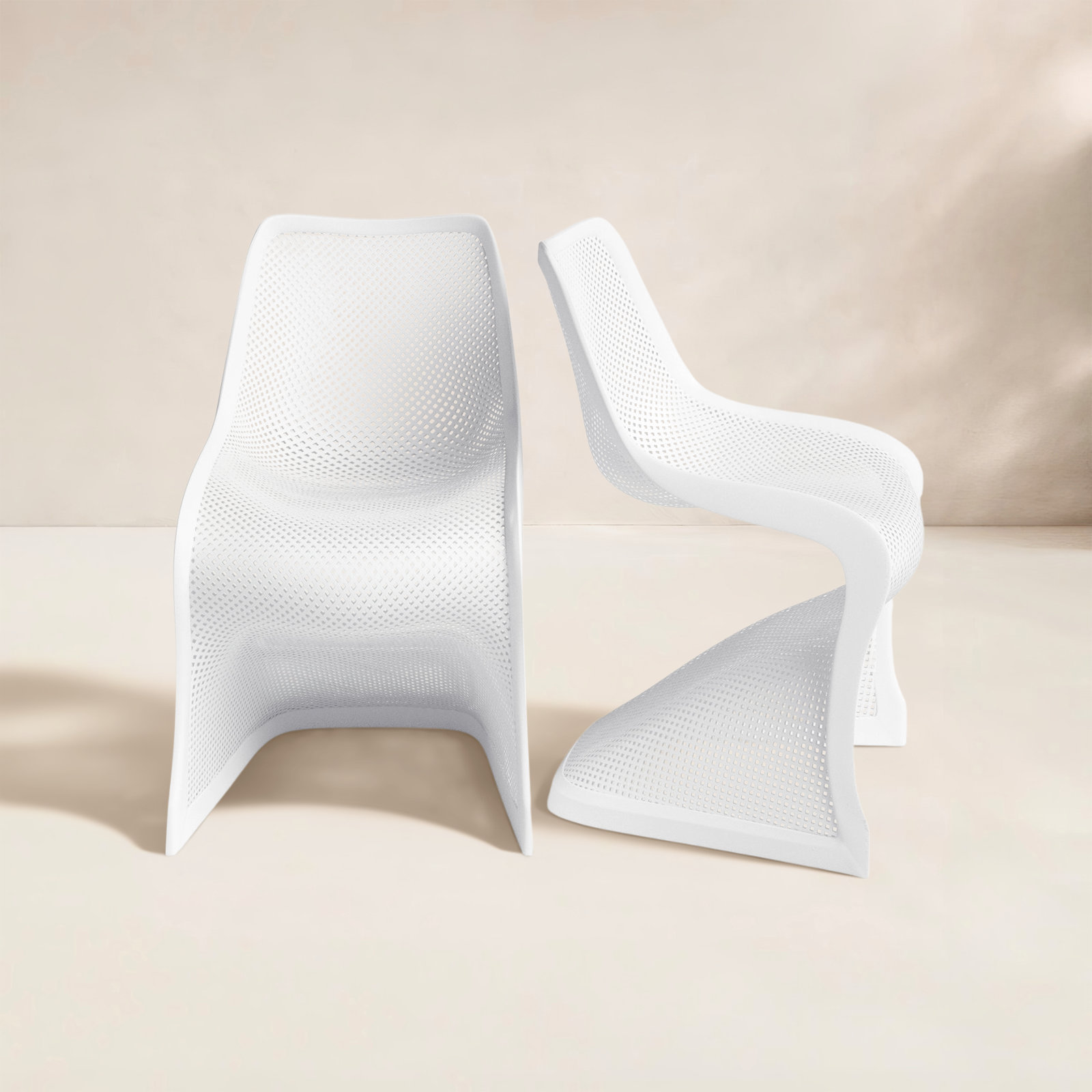 Spector Stackable Patio Side Chair, White