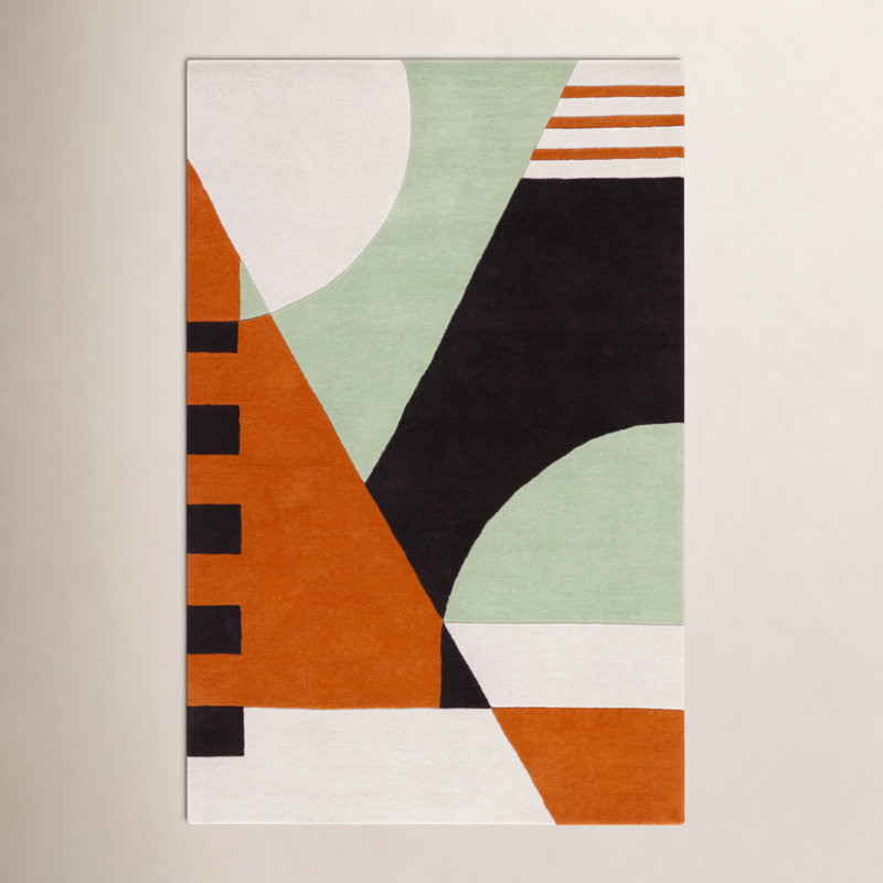 Kazu Wool Abstract Indoor Rug, Rectangle 4' x 6'