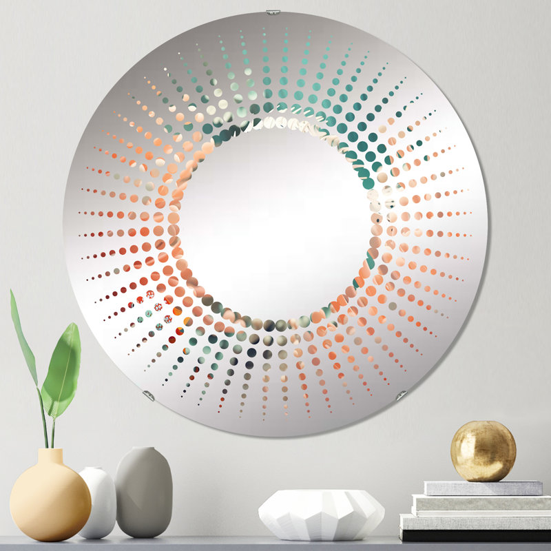 Wall Mirror, Drinkware Green Traditional, 23.6" x 23.6", Pufferfish Coral II