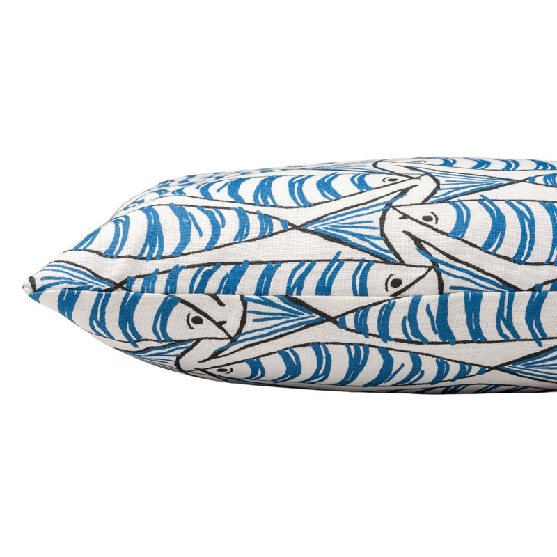 Animal Print Blue Cushion, Synthetic filled, 58x38cm