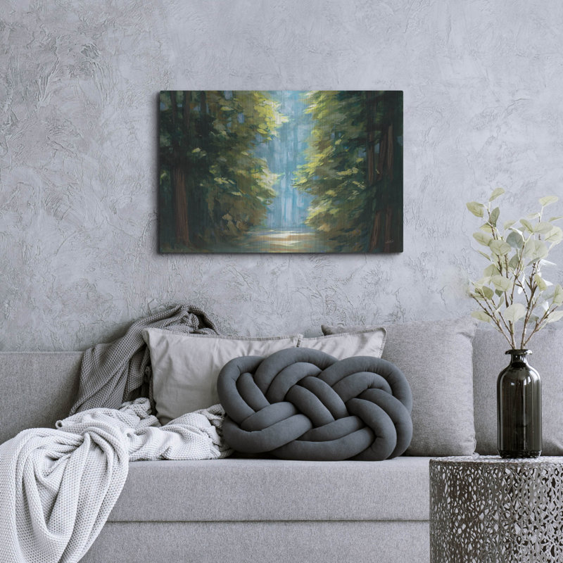 Art mural en métal Sunlit Forest Blue C 'par Julia Purinton, H 24 po x l 36 po