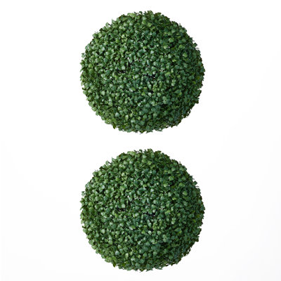 Adcock Artificial Milan Leaf Topiary Ball – UV Resistant Faux Boxwood Sphere For Front Porch & Outdoor Garden Decor – High Density Realistic Foliage (Unpotted)