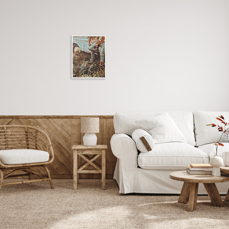 «Country Country» par Jesse Keith, H 20 po x l 16 po, Giclée encadrée blanc bord de mer