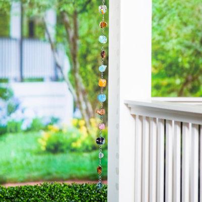 Fiorillo 71"H Multicolor Glass Rock Rain Chain