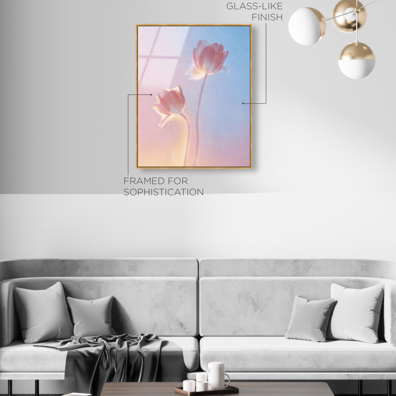Iridescent Tulips High-Gloss Frameless Acrylic Glass Wall Art Floral & Botanical Print by Oliver Gal, Ready to Hang, 16 x 20