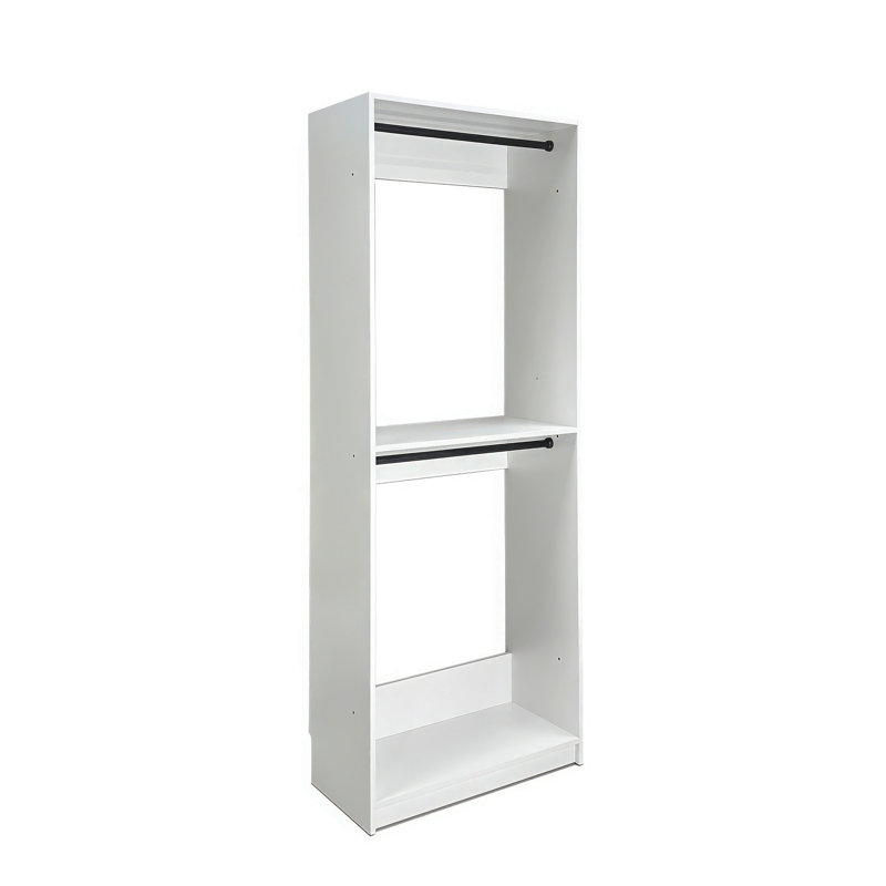 Garde-robe en bois blanc 32 po avec deux tringles Prosper