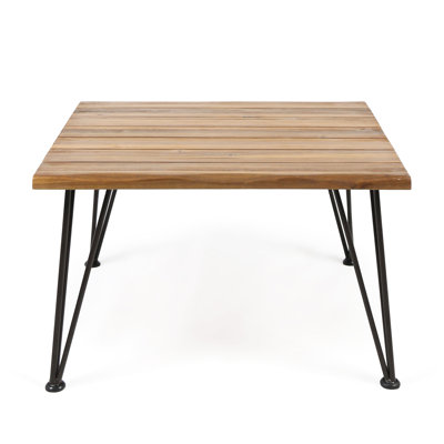 Metal And Wood Garden Coffee Table - 32.26"x32.26"x18.53", 22.12lb, Glimmer Industrial With Base 32.5in X 18in, 22.12lbs, Glow