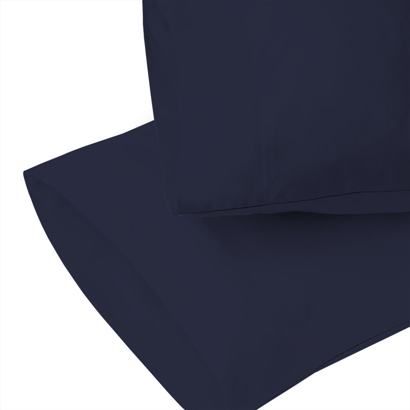Taies d'oreiller 100% coton ultralégères, Très grand, Bleu marine