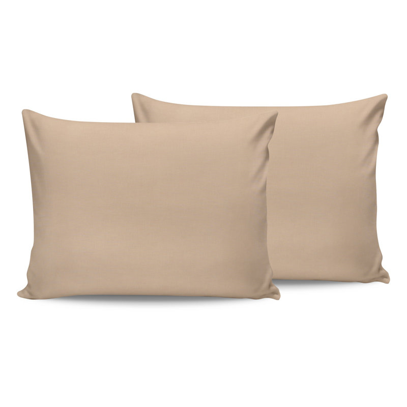 Taie d'oreiller 100% coton à densité de tissage 142, Beige