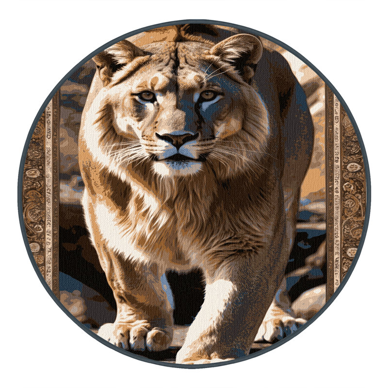  Tapis lavable Mountain Lion Big Cats, Rond 6 pi