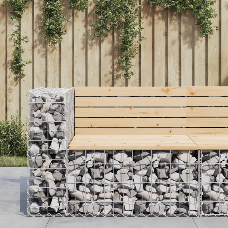 Banc de jardin Yanairis, H 36,2 po x l 28 po x P 25,8 po, Pin naturel