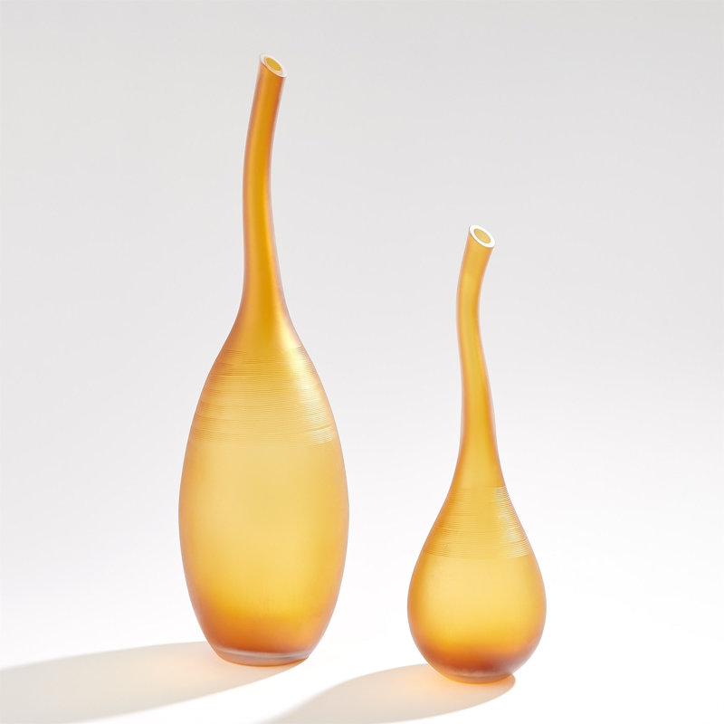 Curvature Bottle, 24.25" H x 7" W x 7" D, Amber