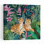 Tigers In The Jungle Romantic Abstract Tiger Flower Forest Wall Art Print 1 Piece Wrapped Canvas Wall Art-1792251390
