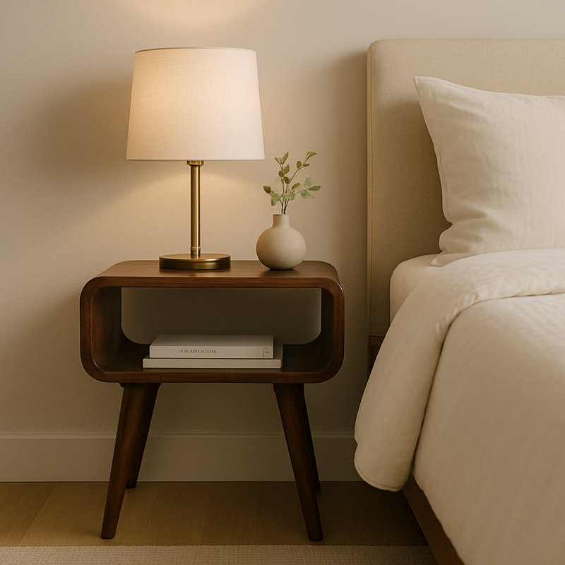 Langdon 45cm W Solid Wood Bedside Table