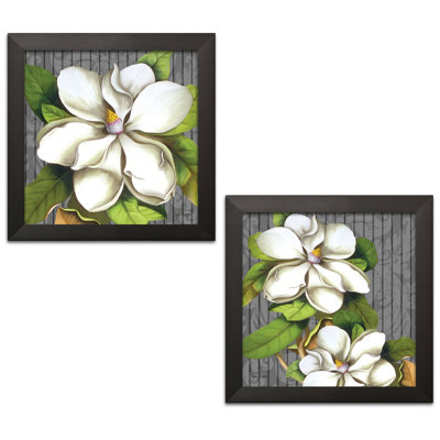Magnifique «Magnolias I & II» par Jill Meyer, ensemble de 2 reproductions d'impressions