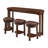 4 Piece Bar Table Set With3 PU Upholstered Bar Stools, Breakfast Table With 3 Padded Stools Solid Wood Counter Height Dining Table Set For Living Room, Dining Room.  Cherry-701909919