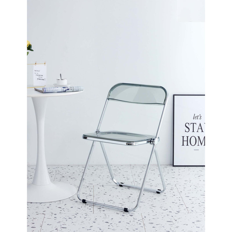 Chaise pliante transparente en plastique, Gris