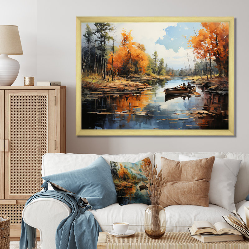 Canada River Rhapsody II sur toile, Cadre doré à une seule photo, H 24 po x l 32 po x P 1 po