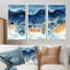 Ensemble de salon Coastal Reef dans des tons bleus et oranges - art mural corail-107181181-107181208