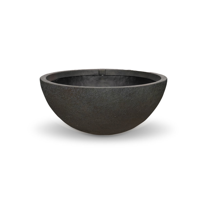 Fountain Bowl Container Water Garden, Green Slate, Dia, 78402, Black, 14" H x 32" W x 32" D