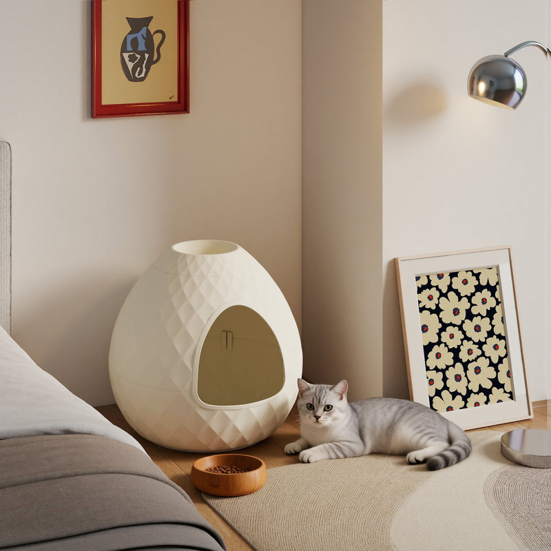 Enceinte de litière cachée avec pot de fleurs décoratif