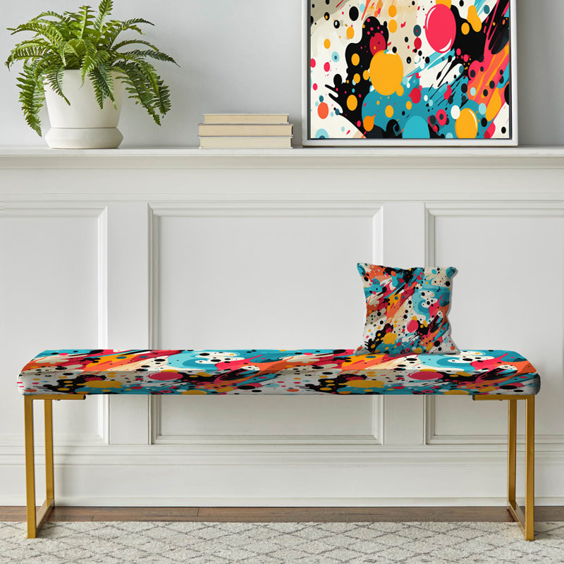 Banc coloré rembourré géométrique Poupart Vortex Fusion
